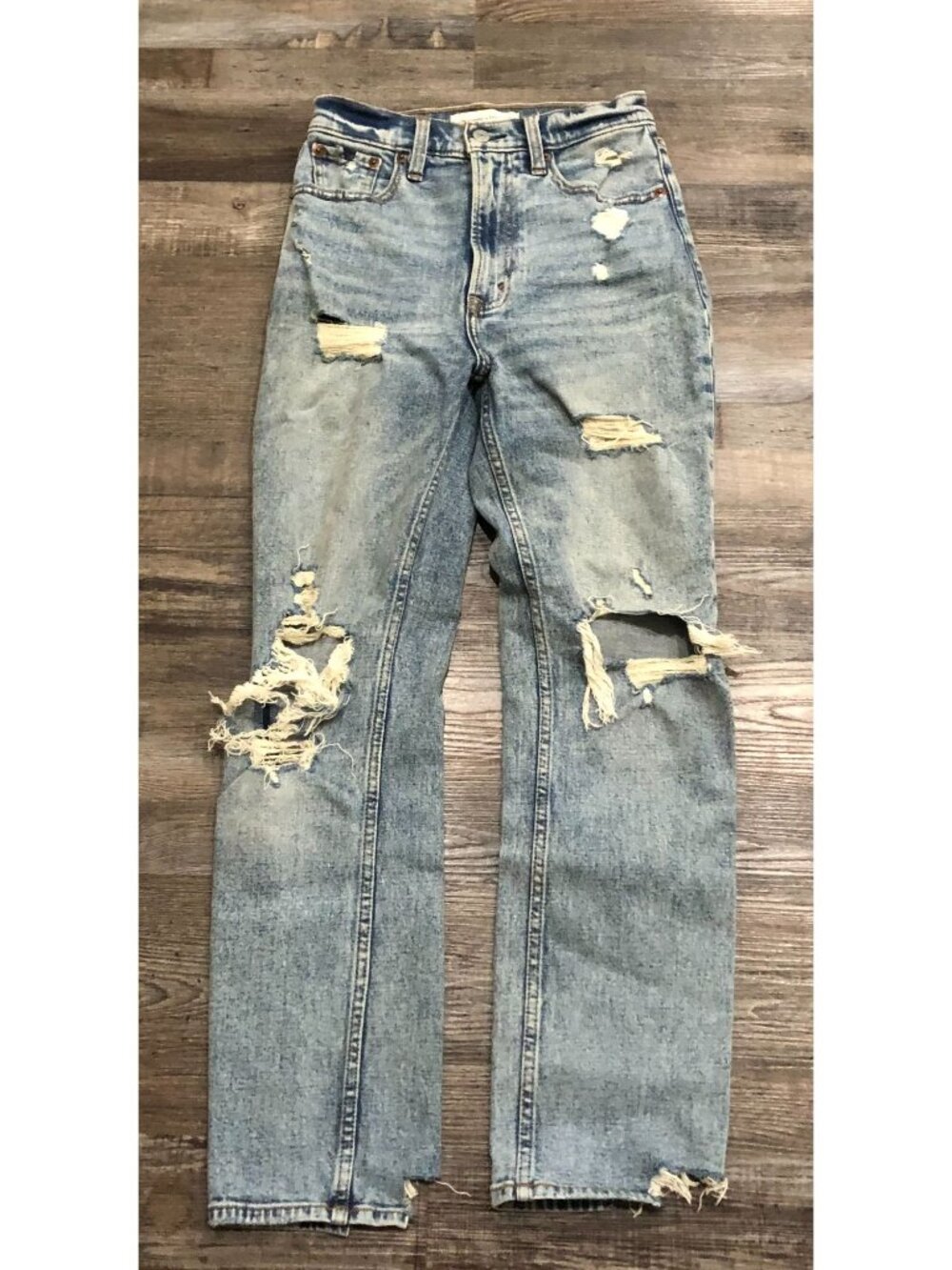Abercrombie & Fitch Womens Size 00 Ultra High Rise Ankle Straight Jeans 24x27